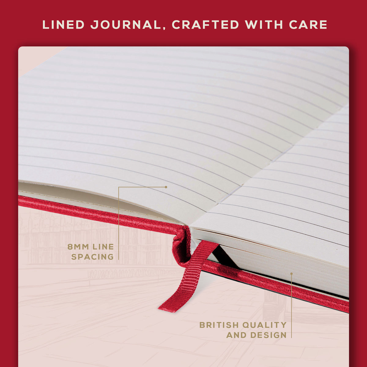 A5 Ruled Notebook - Scarlet Red
