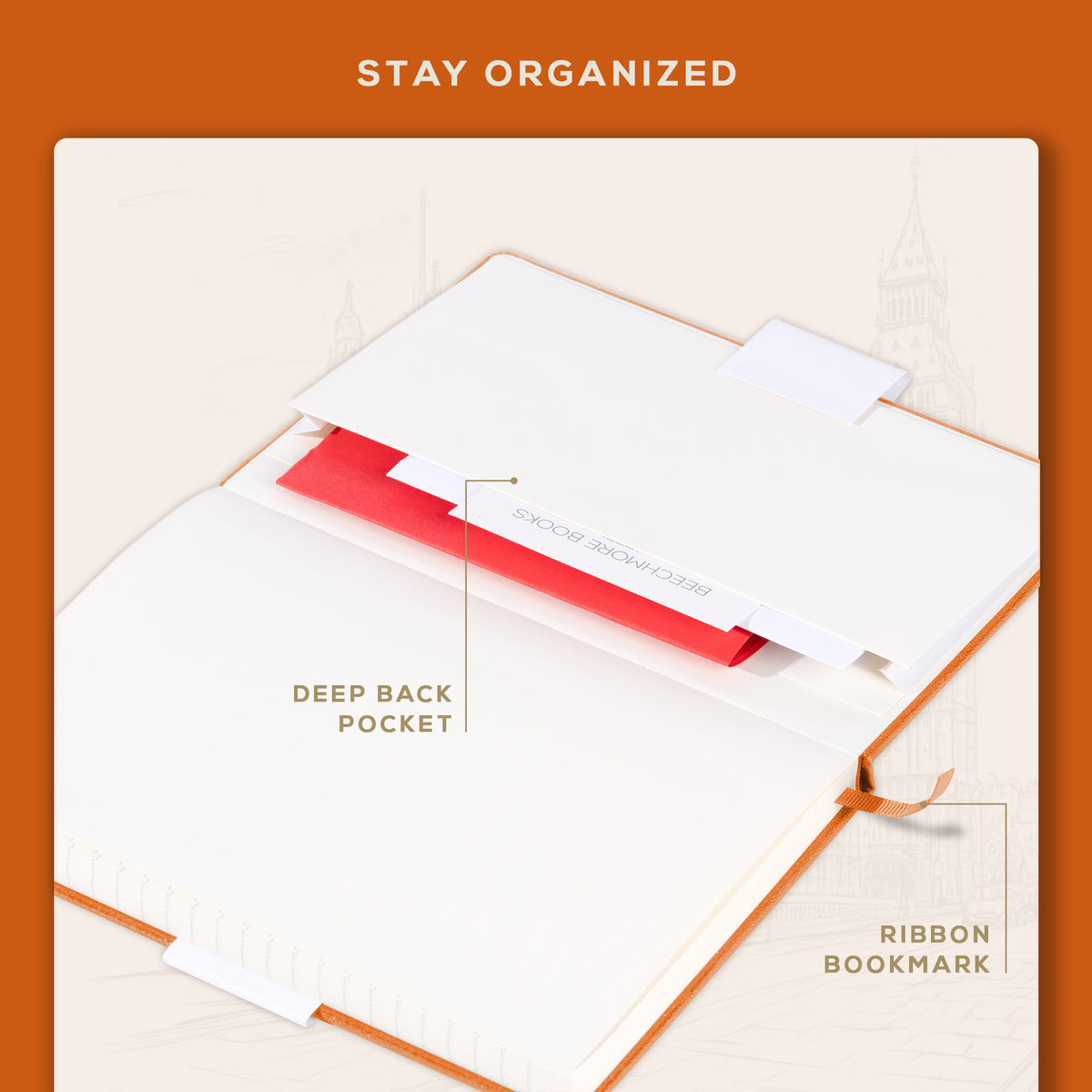 A5 Ruled Notebook - Monarch Orange