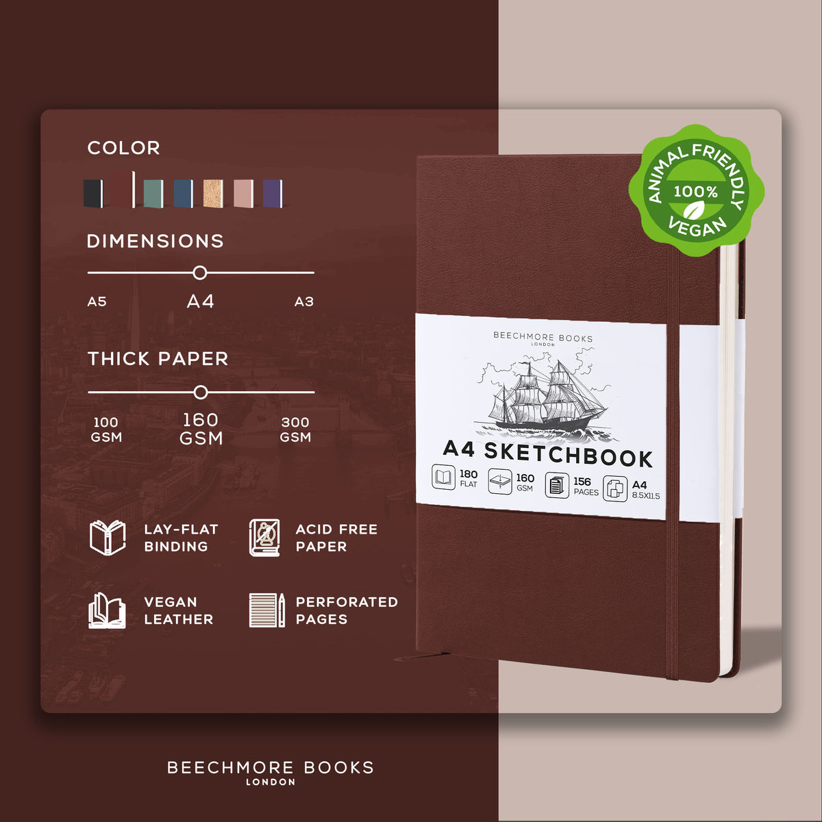 A4 Sketchbook - Chestnut Brown