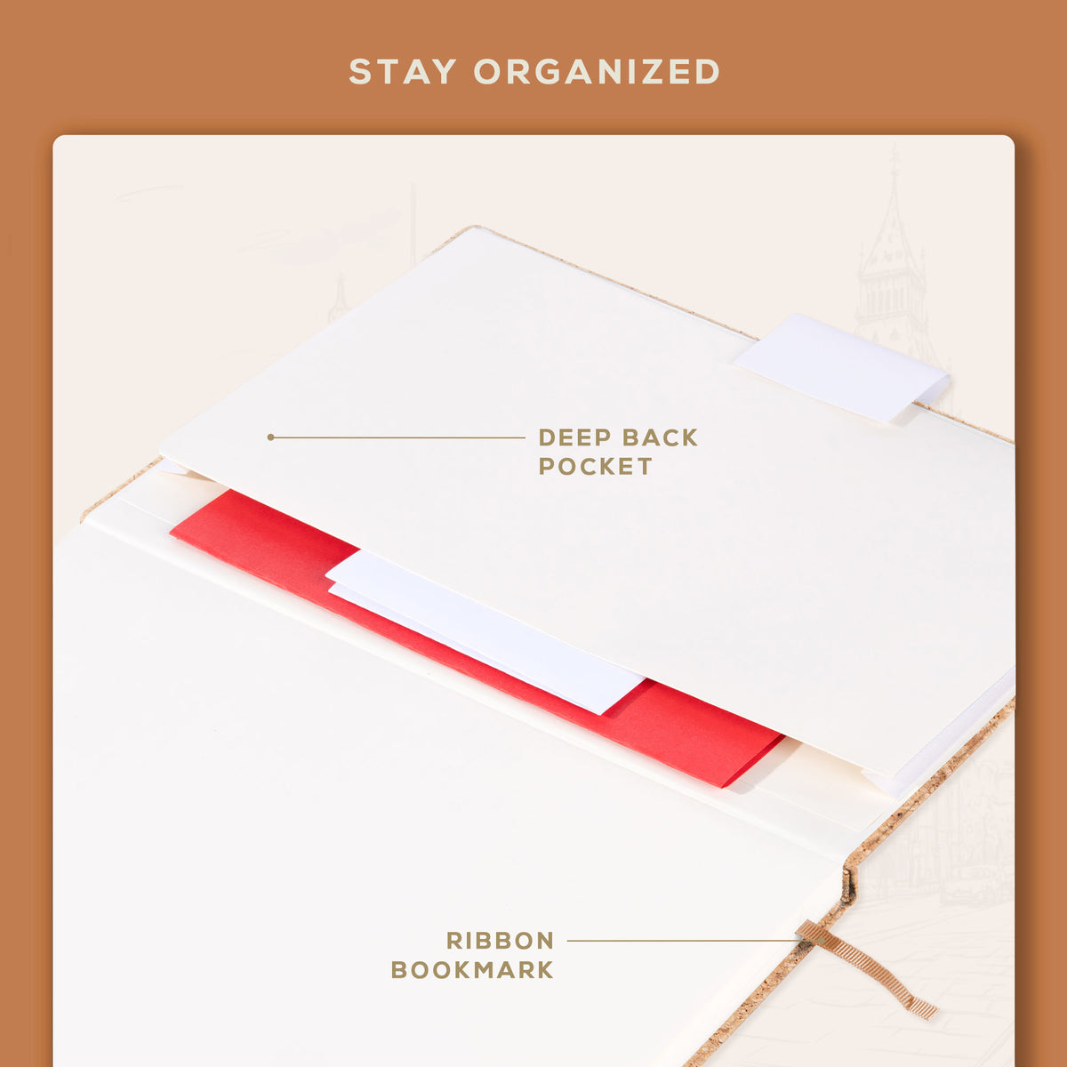 A4 Ruled Notebook - Beige Cork