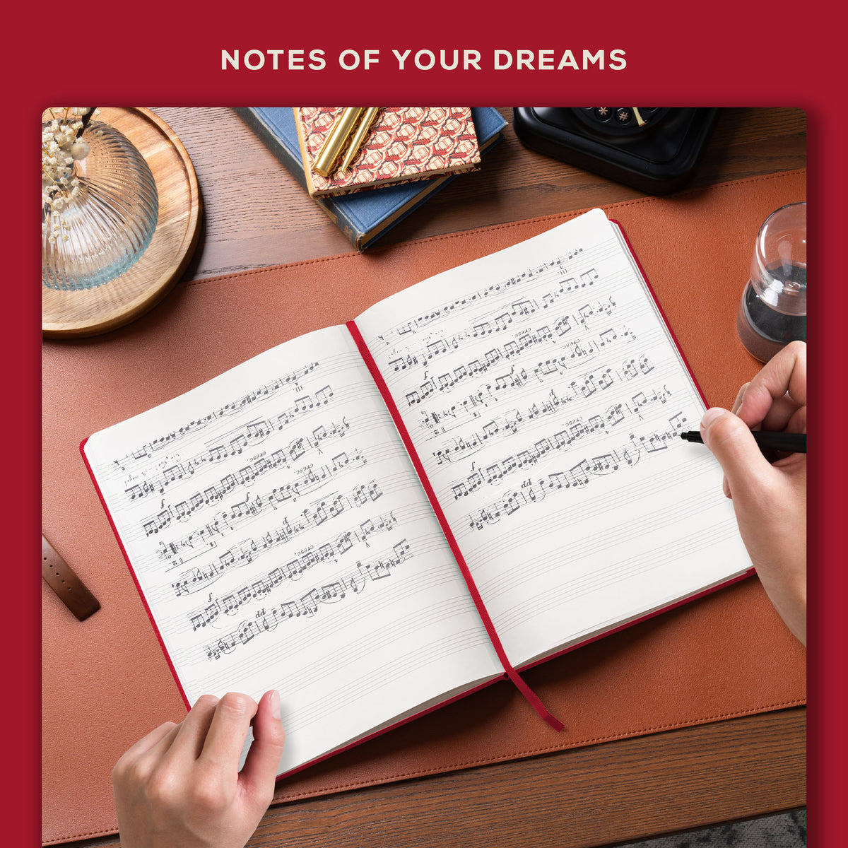 A4 Manuscript Notebook - Scarlet Red