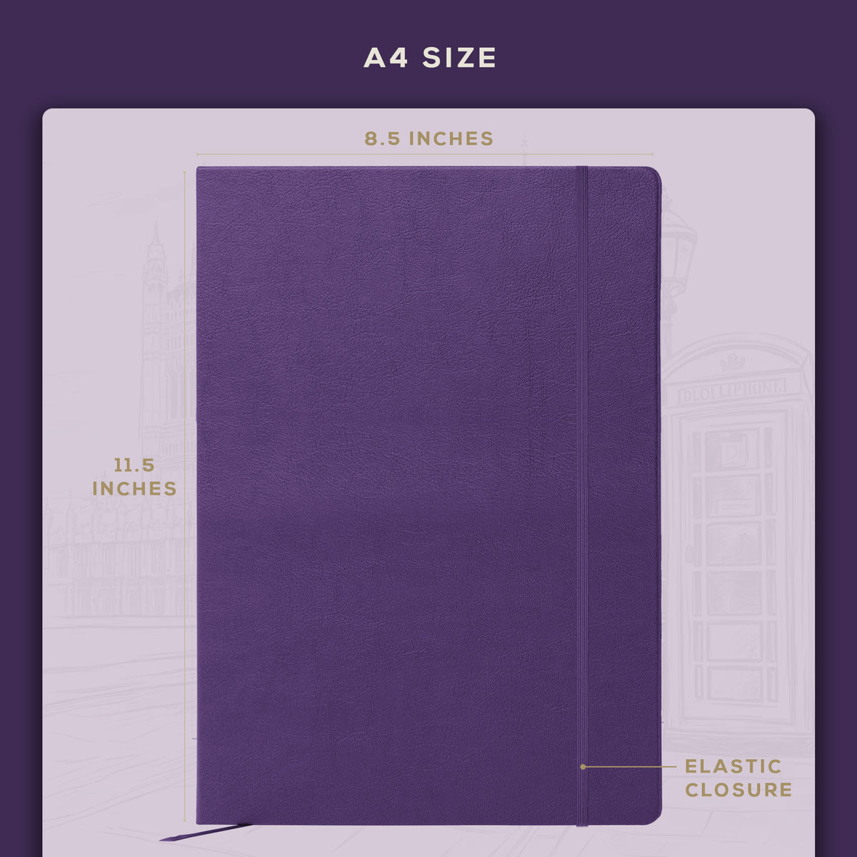 A4 Ruled Notebook - Royal Plum