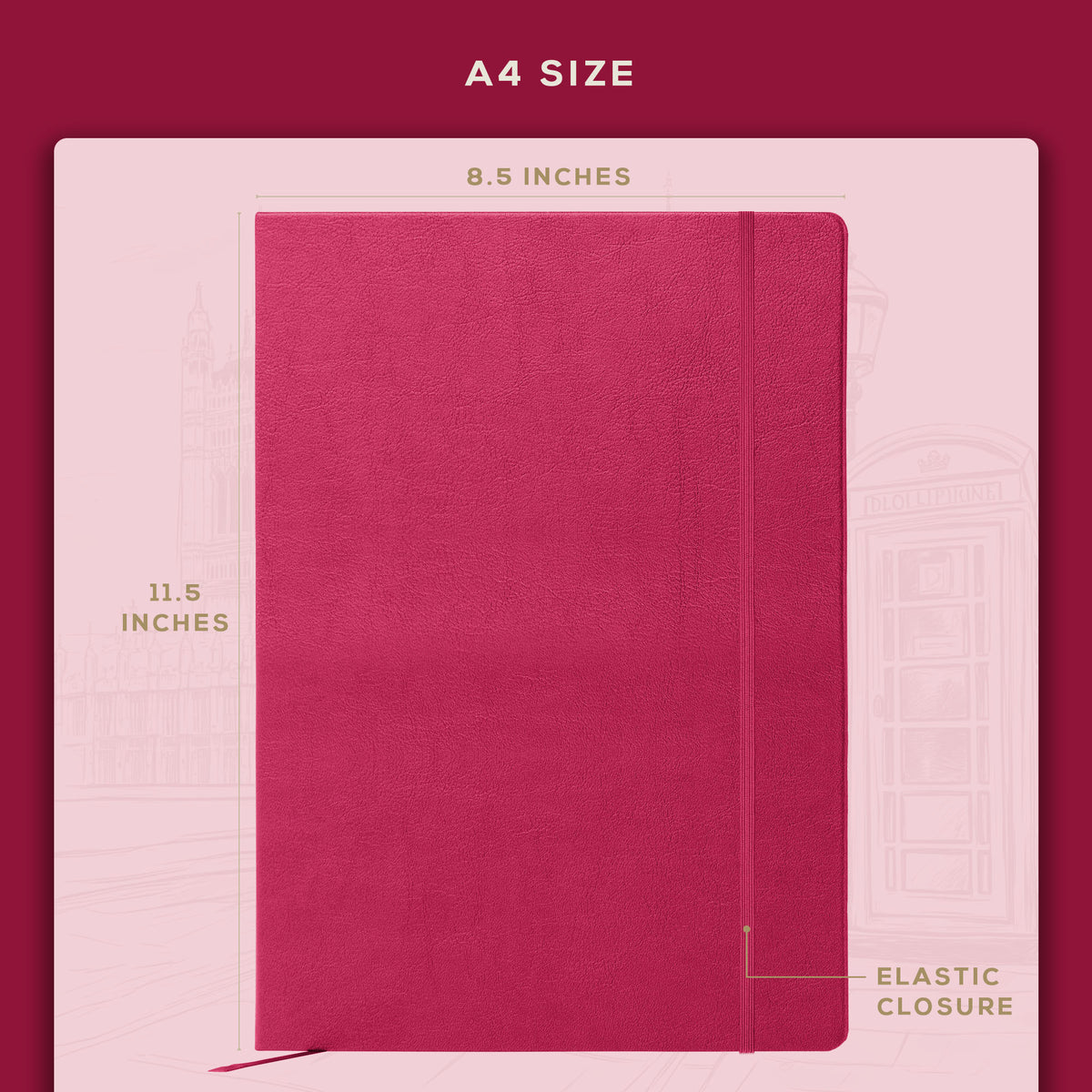 A4 Ruled Notebook - Vibrant Pink