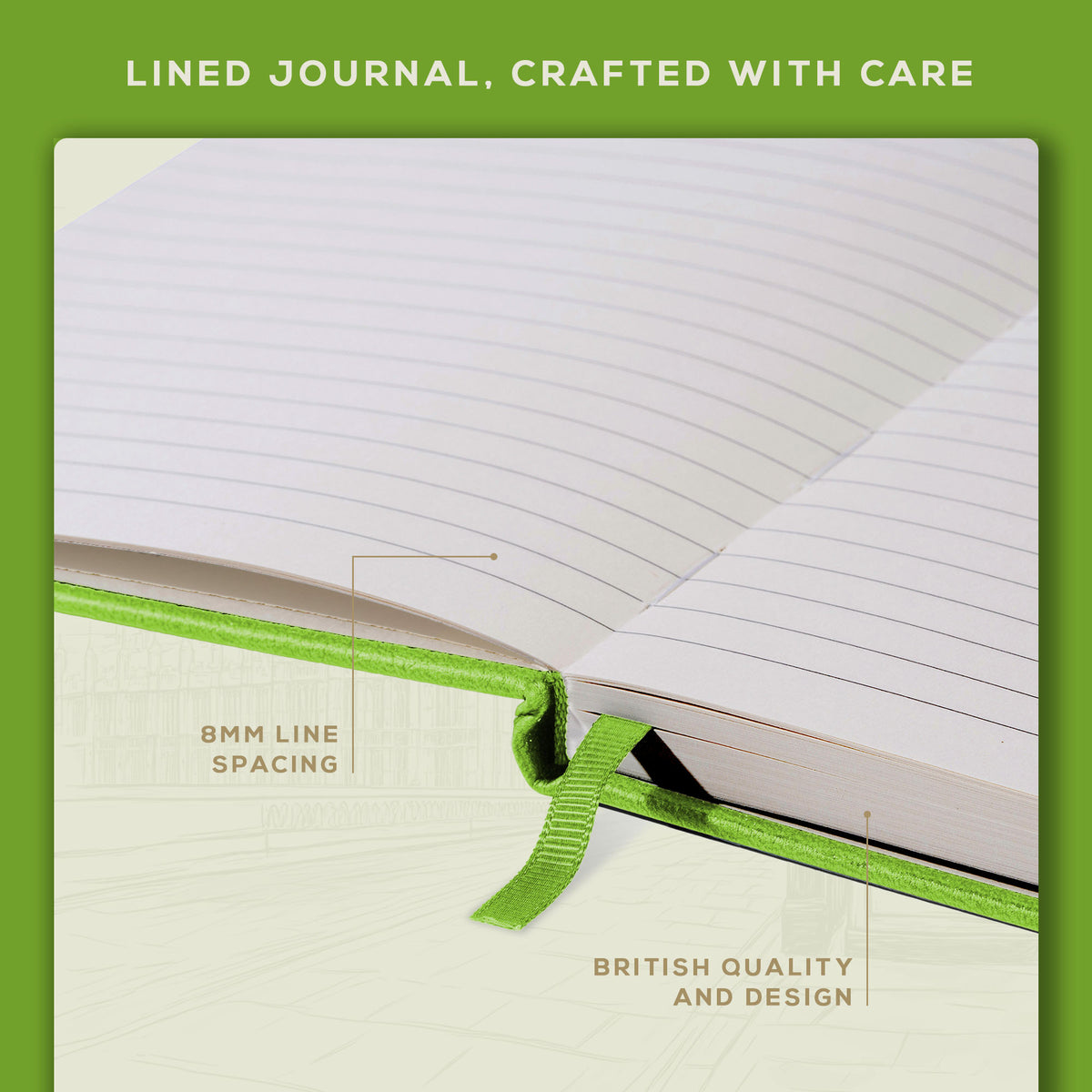 A5 Ruled Notebook - Bright Lime