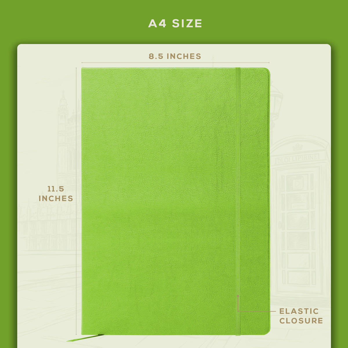 A4 Ruled Notebook - Bright Lime