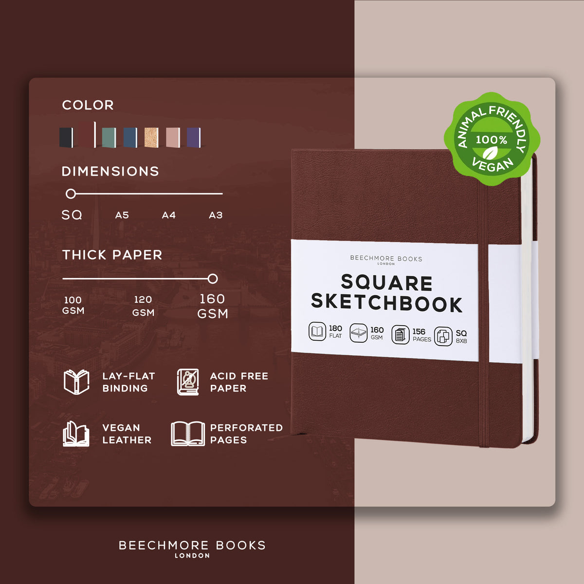 Art Square Sketchbook - Chestnut Brown