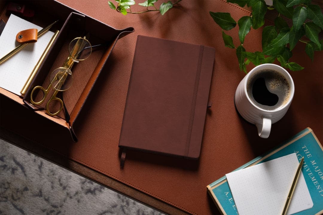 Earthy Chestnut A5 graph book, ideal for botany sketches and landscape planning.