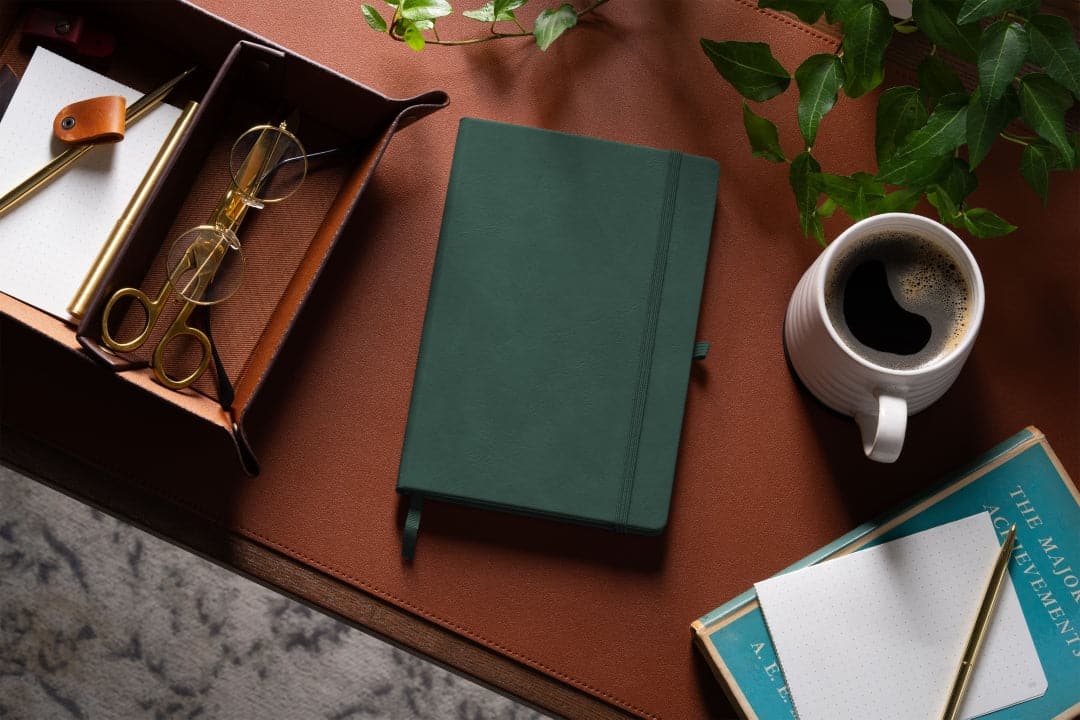 Vibrant Dartmouth Green A5 graph book, a refreshing backdrop for creative and analytical work.
