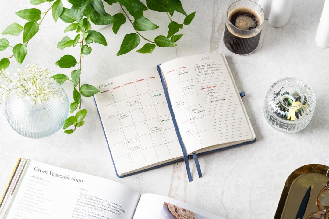 A5 weekly journal in soothing Symphony Blue, for those seeking harmony in their schedule