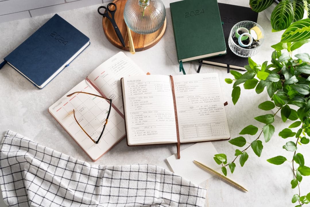 Beechmore Symphony Blue A5 diary, a haven for weekly organization with a touch of serenity