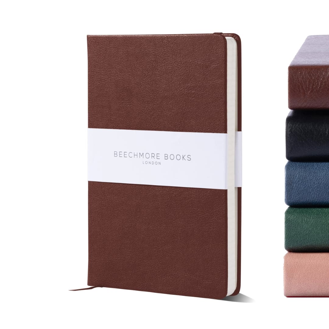 Chestnut Brown A5 graph paper book, marrying rustic charm with meticulous grid lines.