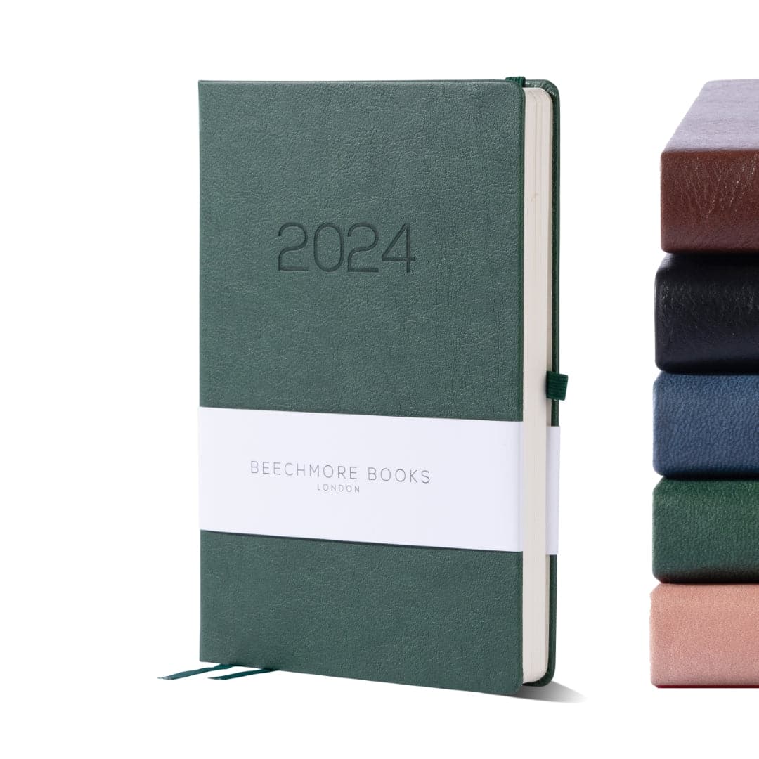 Dartmouth Green A5 Vegan Leather Hardcover Weekly Planner 2024 Diary By