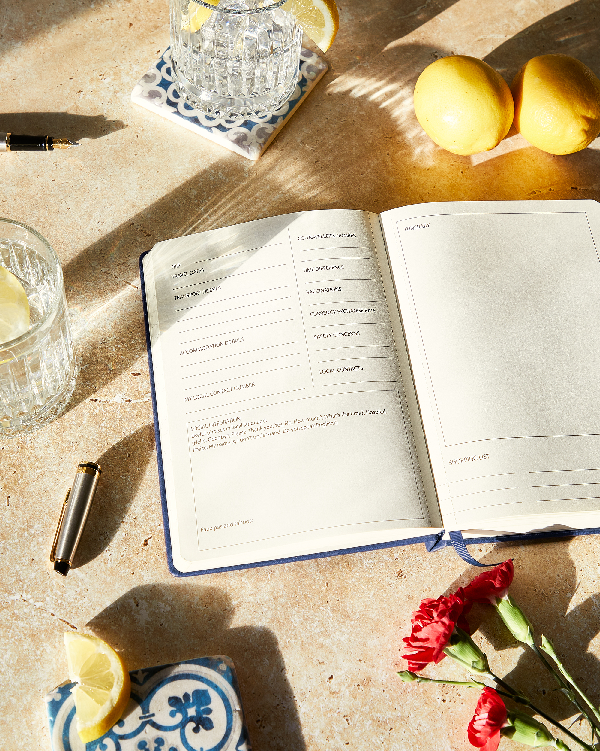 Beechmore's A5 travel planner in Symphony Blue, crafting a melody of destinations with ease.