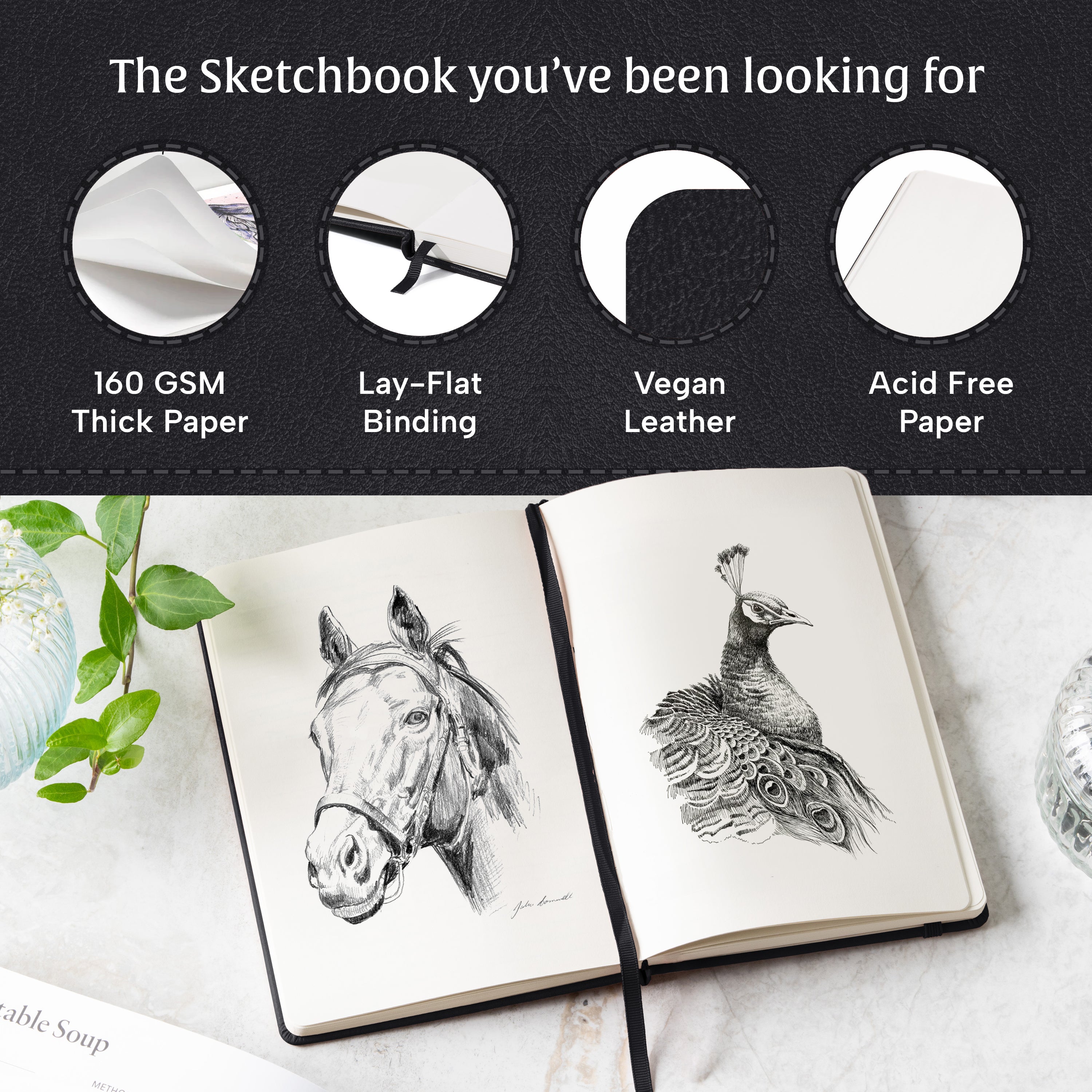 A5 Sketchbook - Charcoal Black