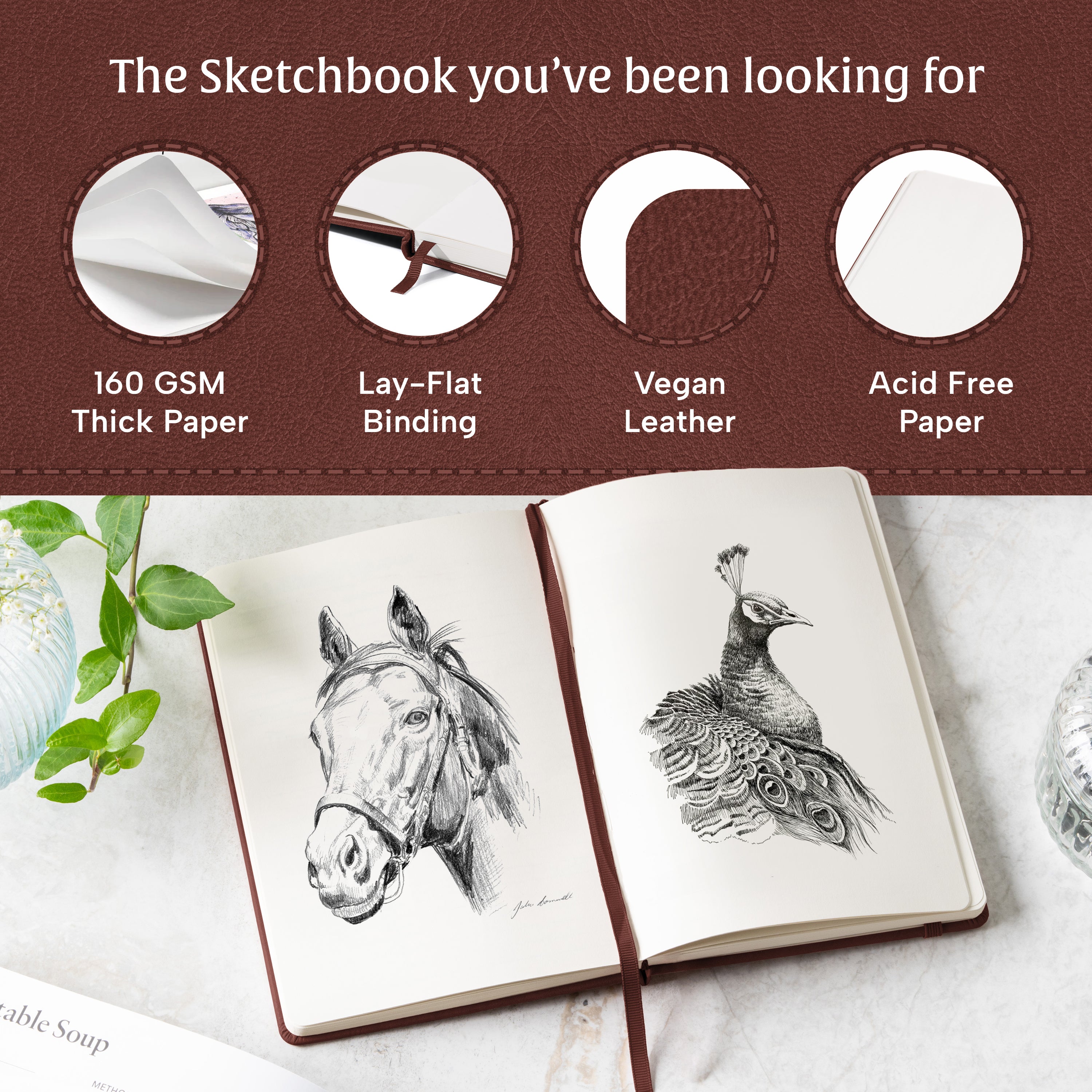 A5 Sketchbook - Chestnut Brown