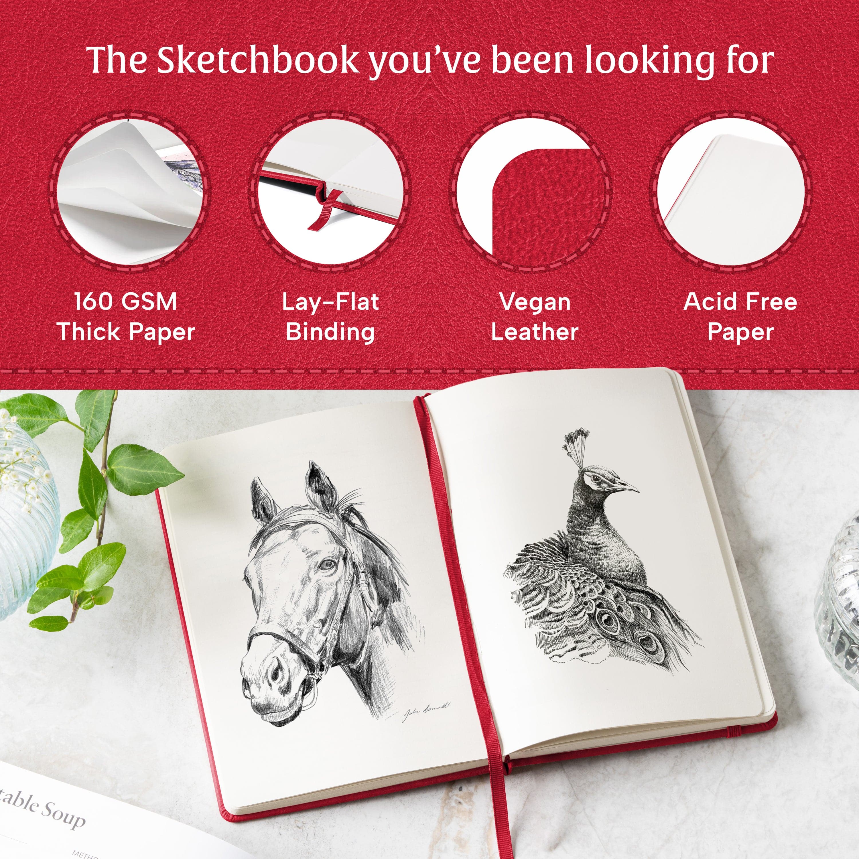 A5 Sketchbook - Scarlet Red