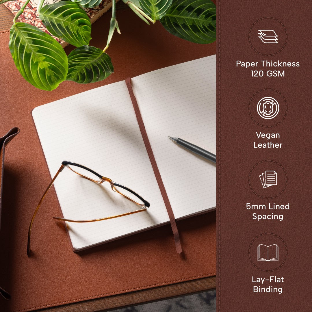 A5 Ruled Notebook - Chestnut Brown