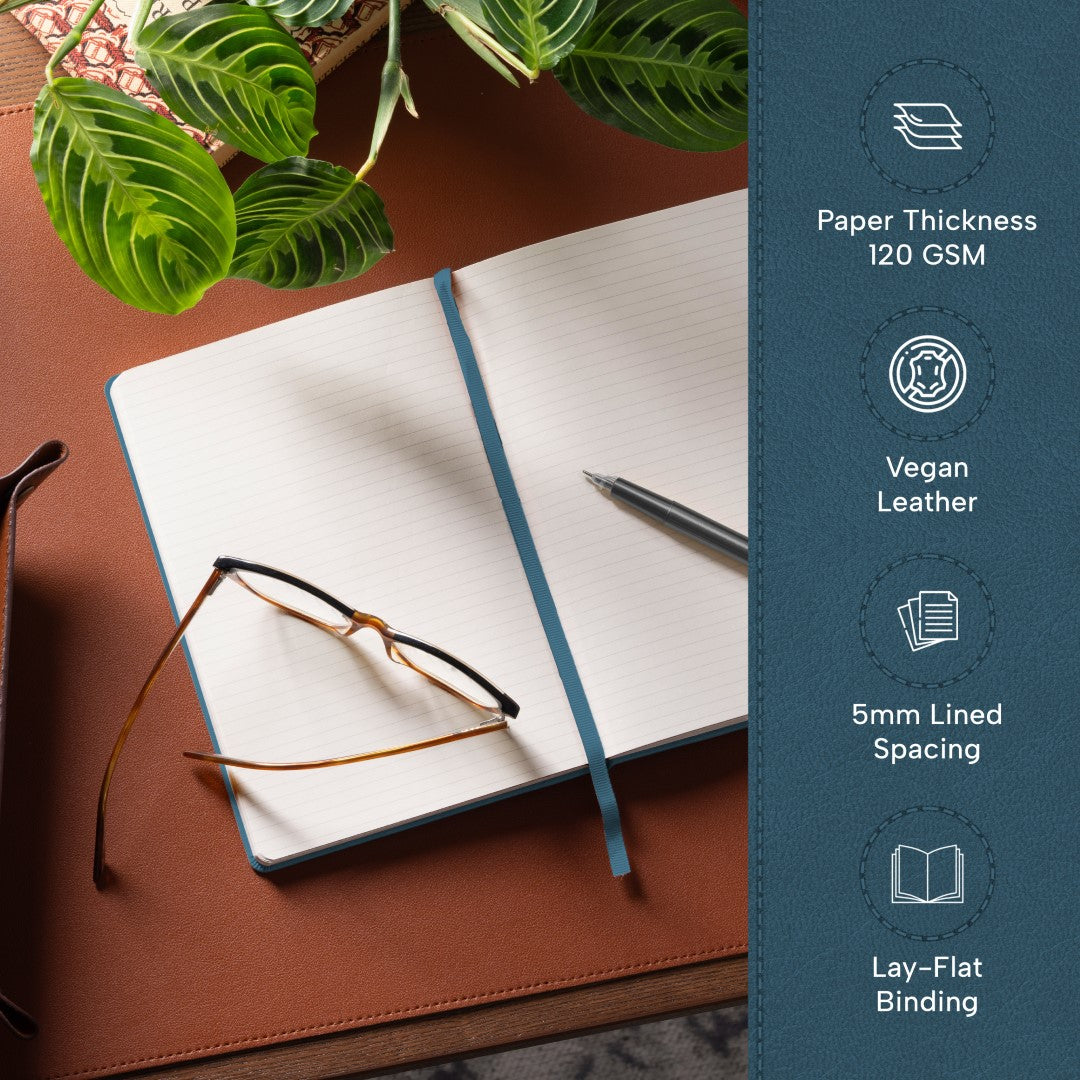 A5 Ruled Notebook - Ocean Blue