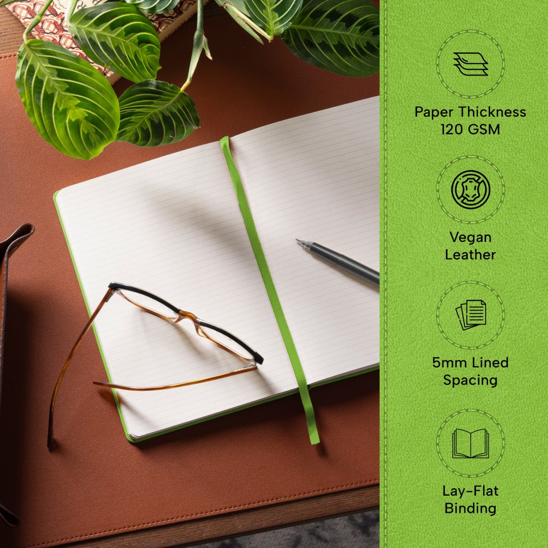 A5 Ruled Notebook - Bright Lime