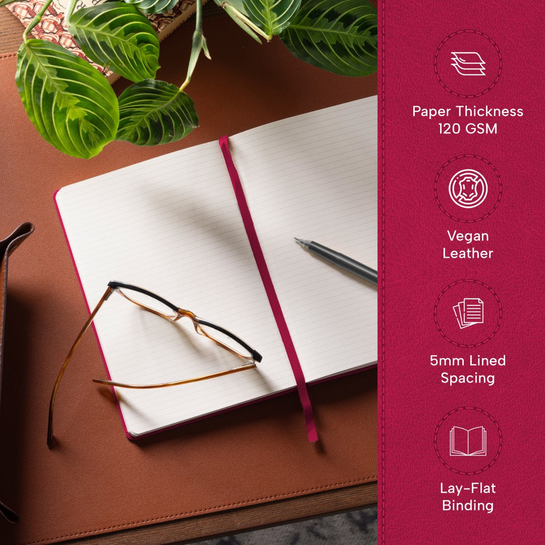 A5 Ruled Notebook - Vibrant Pink