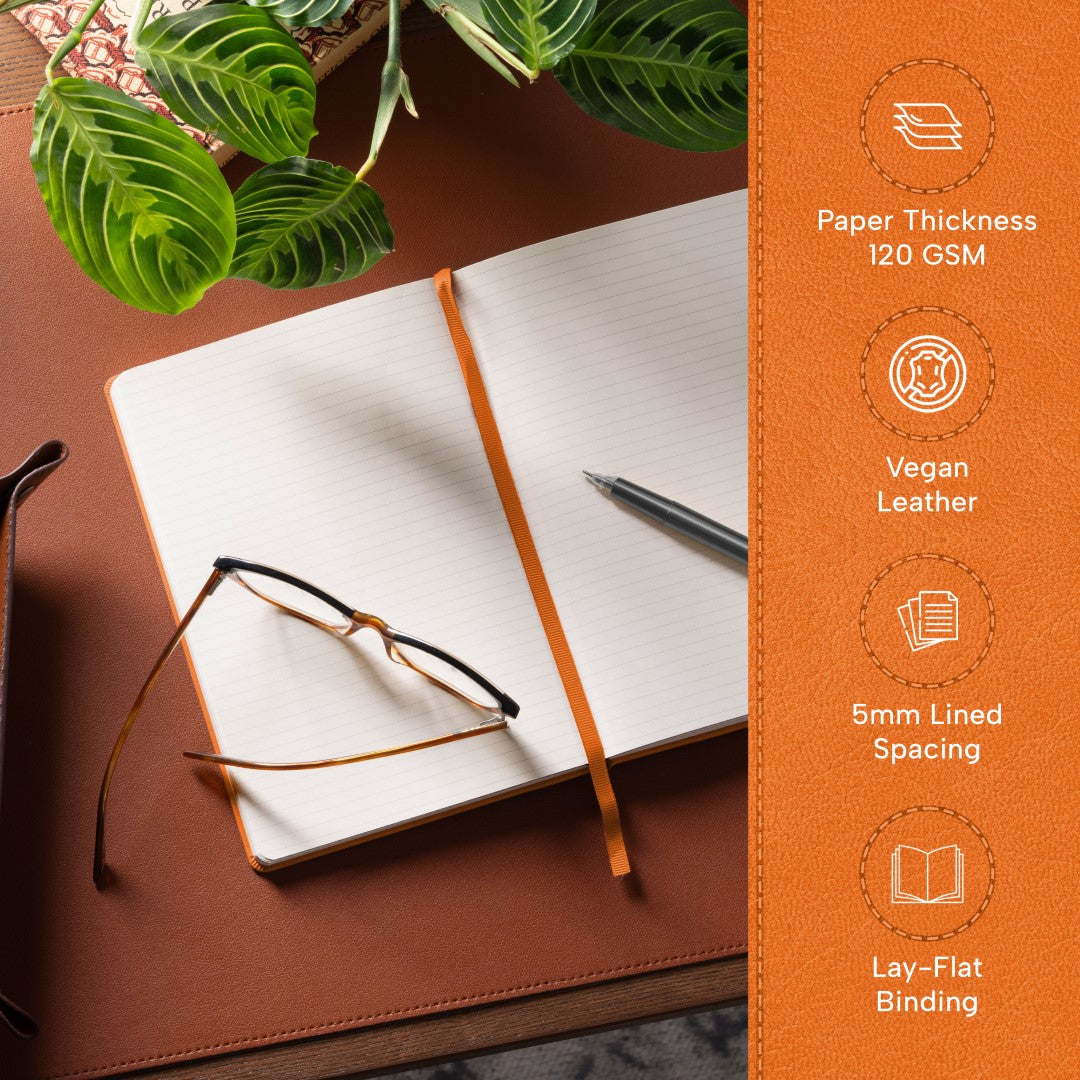 A5 Ruled Notebook - Monarch Orange