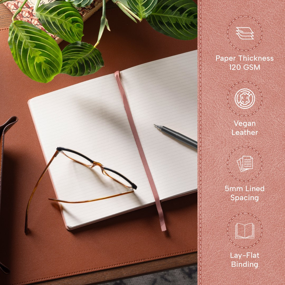 A5 Ruled Notebook - Rose Wood