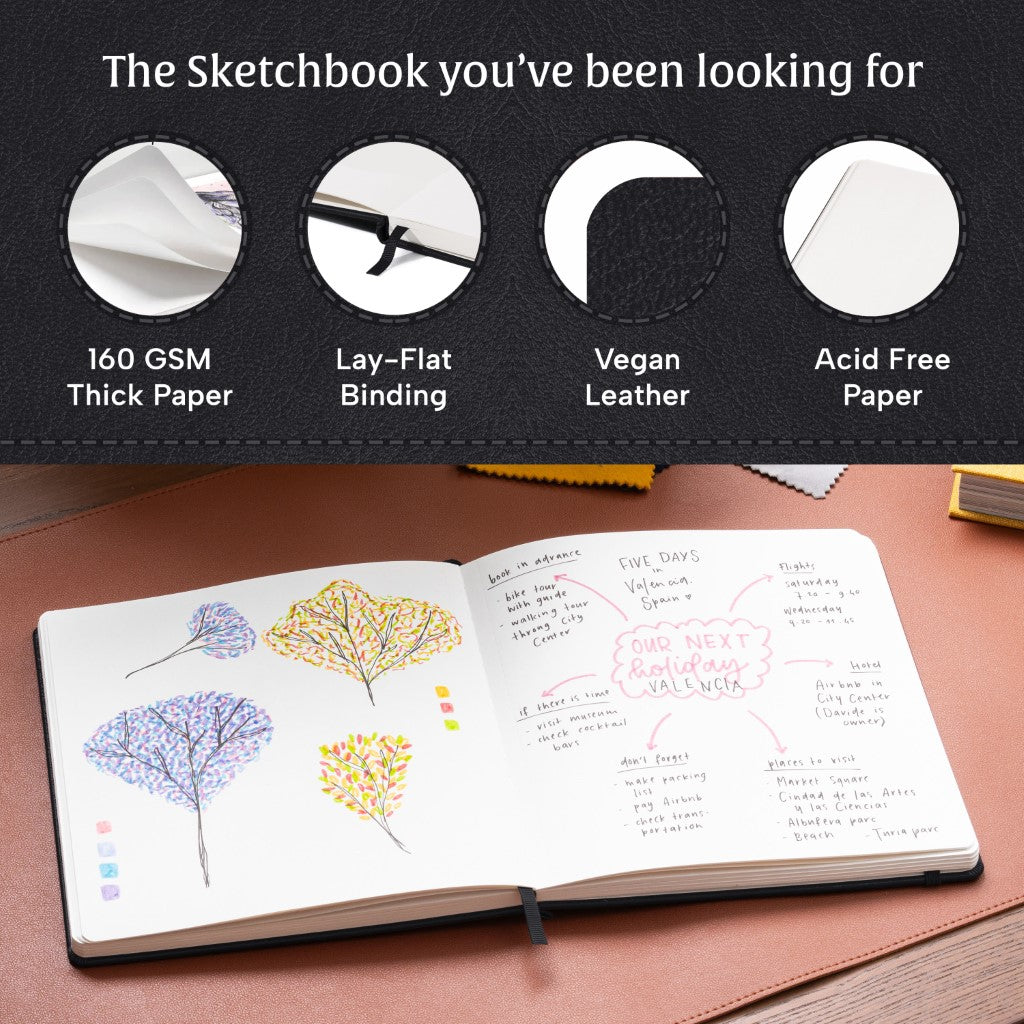 Art Square Sketchbook - Charcoal Black
