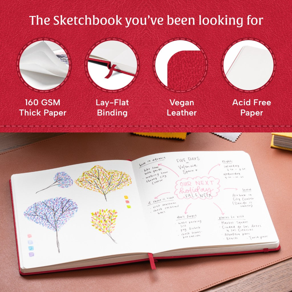 Art Square Sketchbook - Scarlet Red