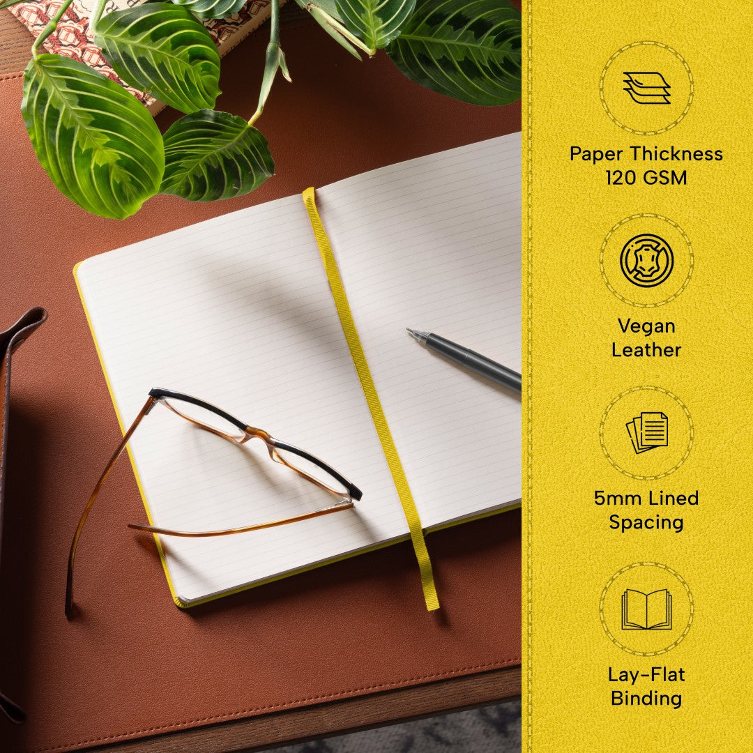 A5 Ruled Notebook - Sunshine Yellow