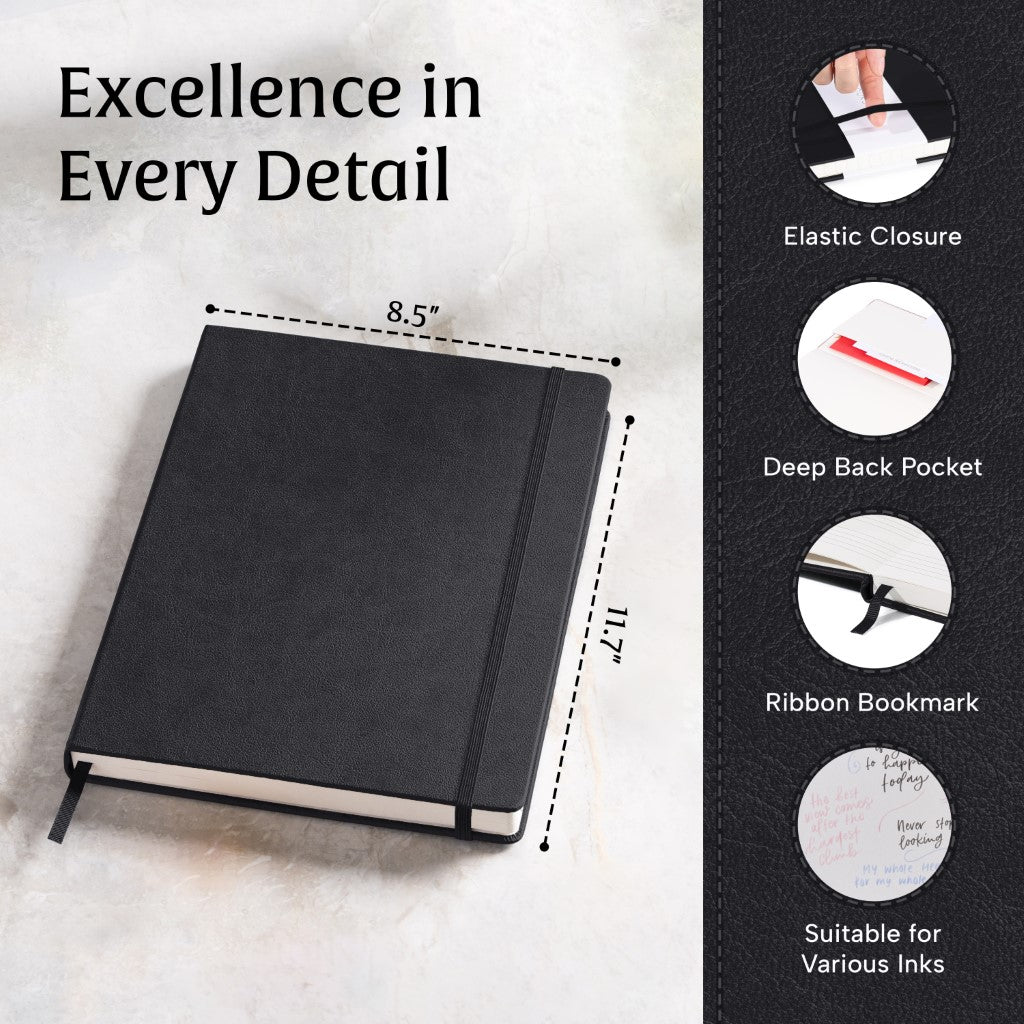 A4 Manuscript Notebook - Charcoal Black