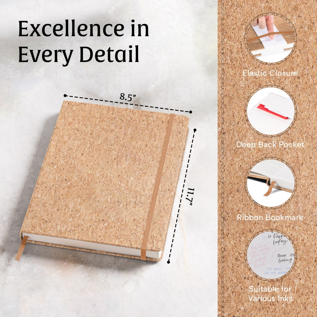 A4 Manuscript Notebook - Beige Cork