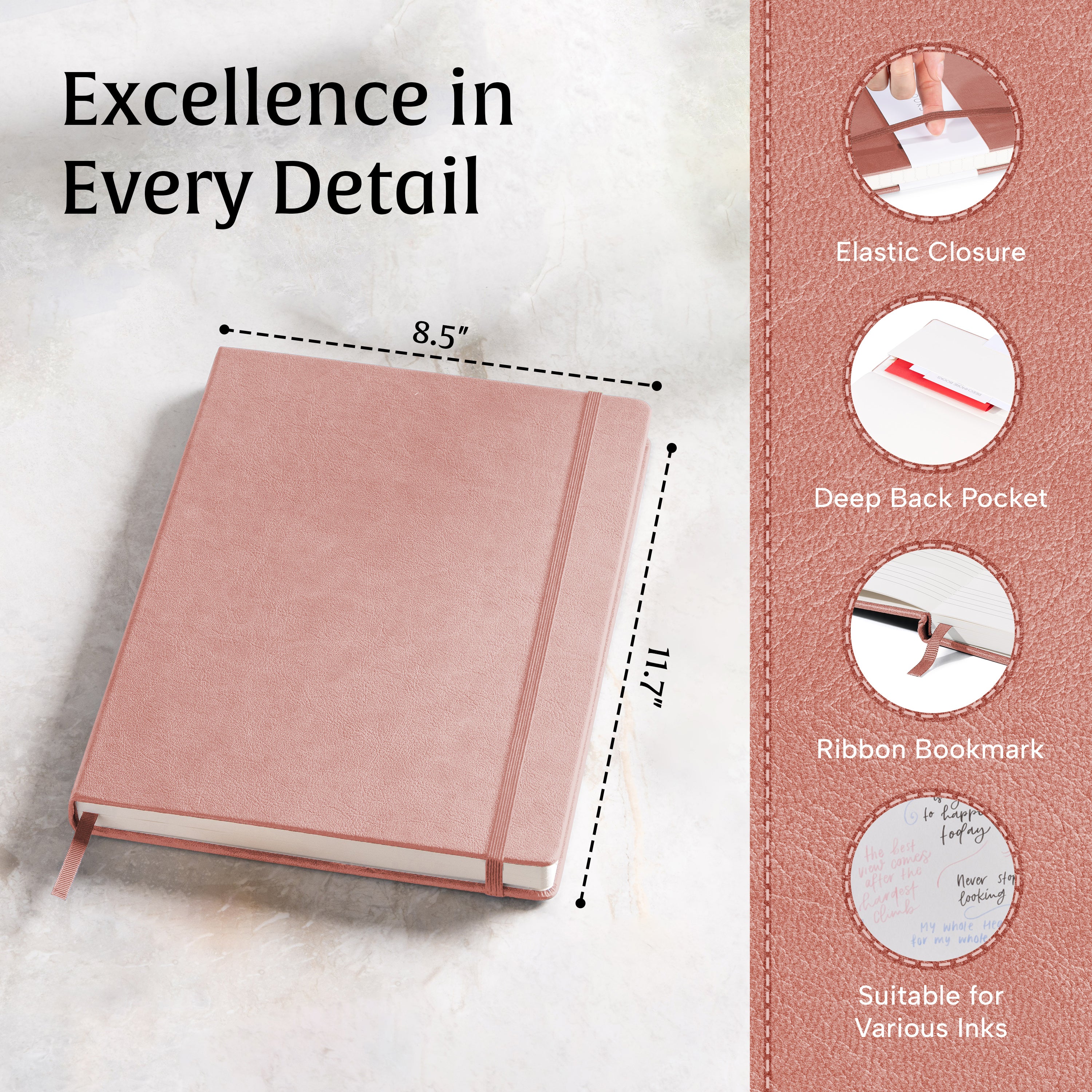 A4 Manuscript Notebook - Rose Wood