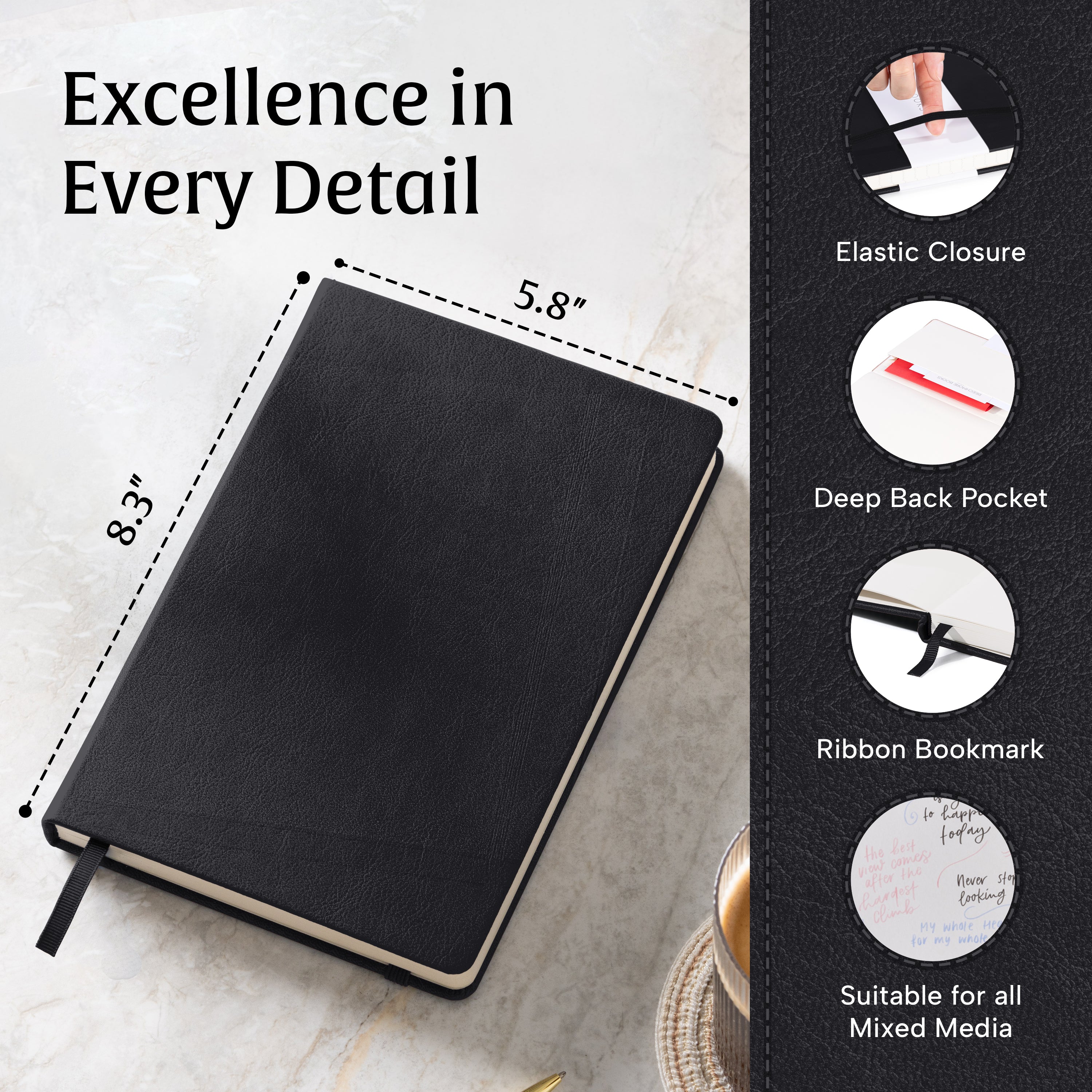 A5 Sketchbook - Charcoal Black