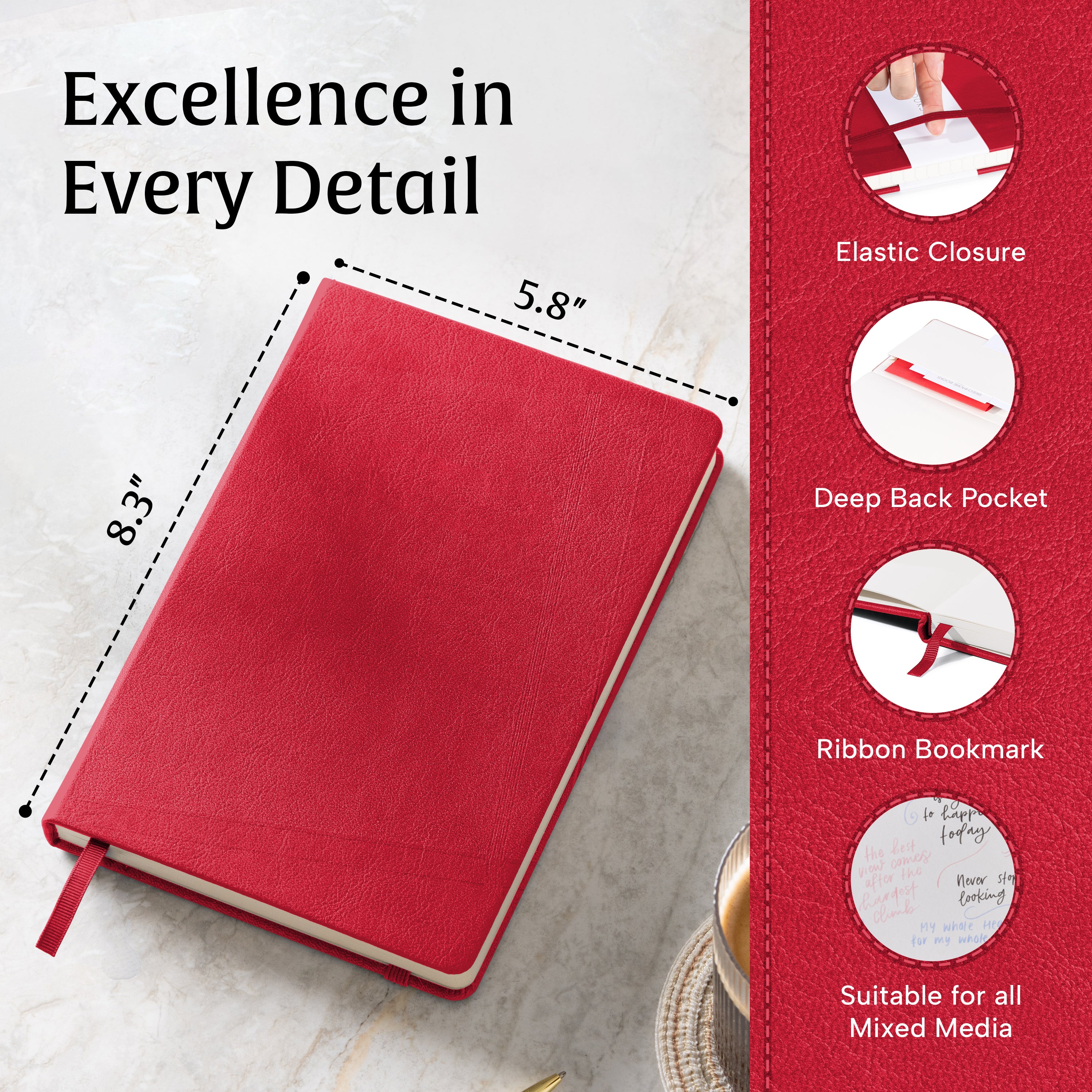 A5 Sketchbook - Scarlet Red