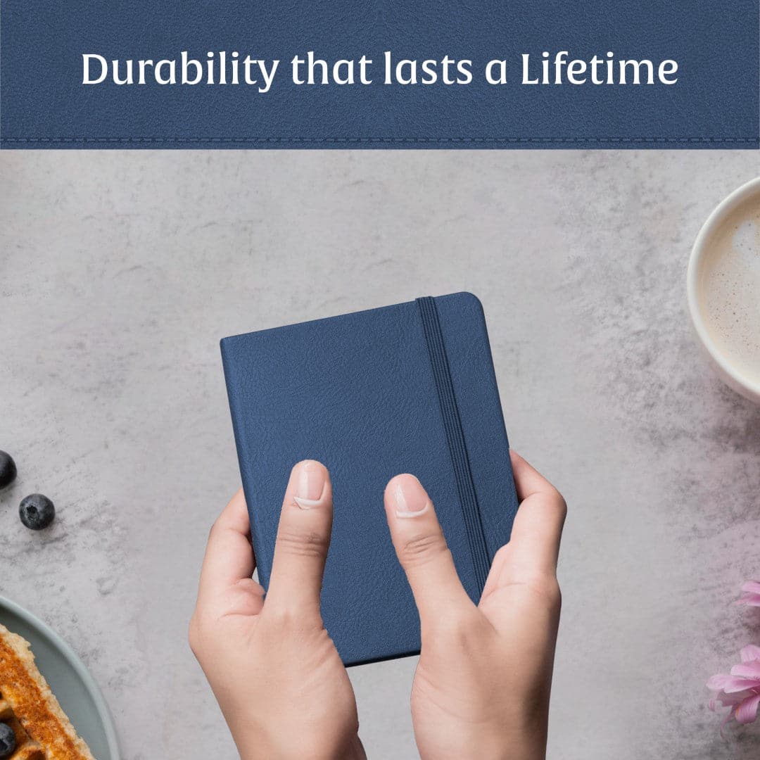 Compact Symphony Blue A6 notebook, ideal for serene notes and musings on the go
