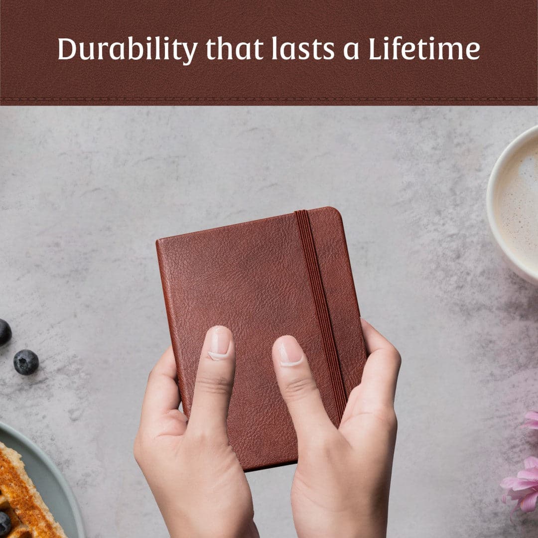 Beechmore's Chestnut Brown A6 notebook, ideal for capturing thoughts with a touch of warmth