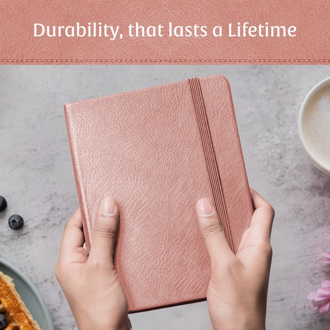 Premium Rose Wood A5 journal by Beechmore, for notes and reflections with depth.
