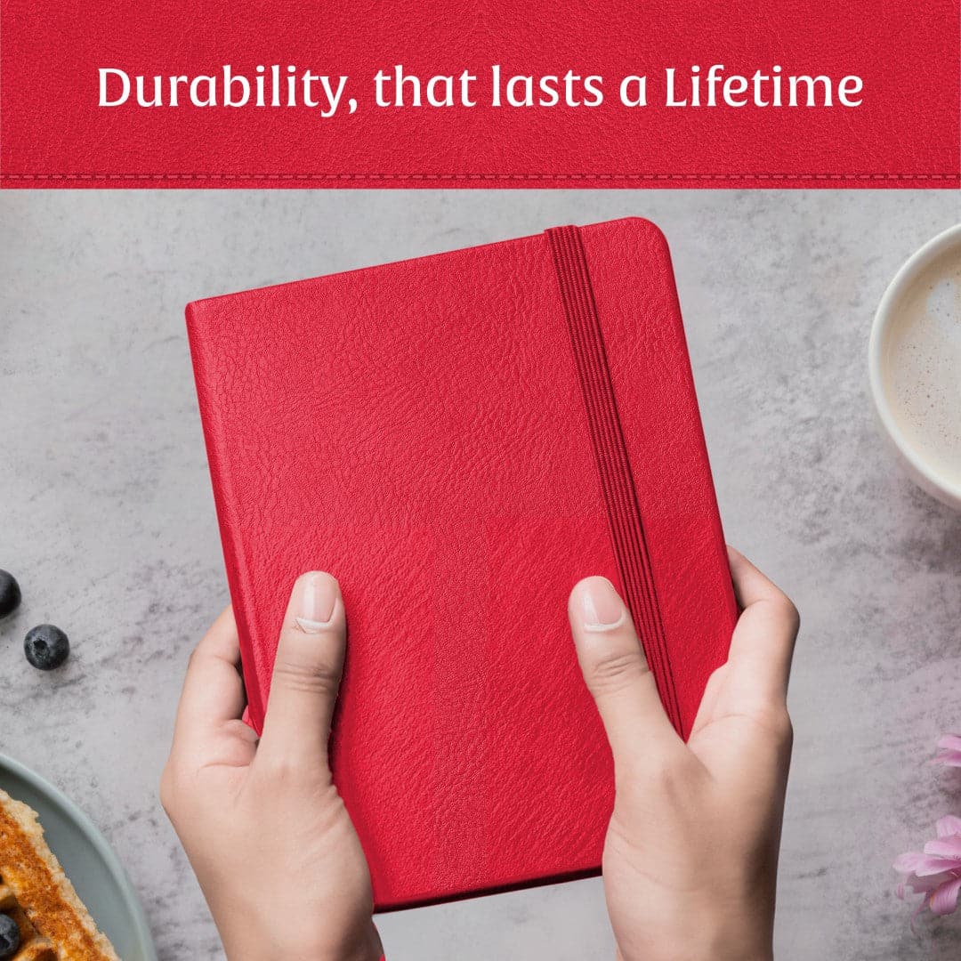Scarlet Red A5 book by Beechmore, where lines guide the flow of spirited narratives.