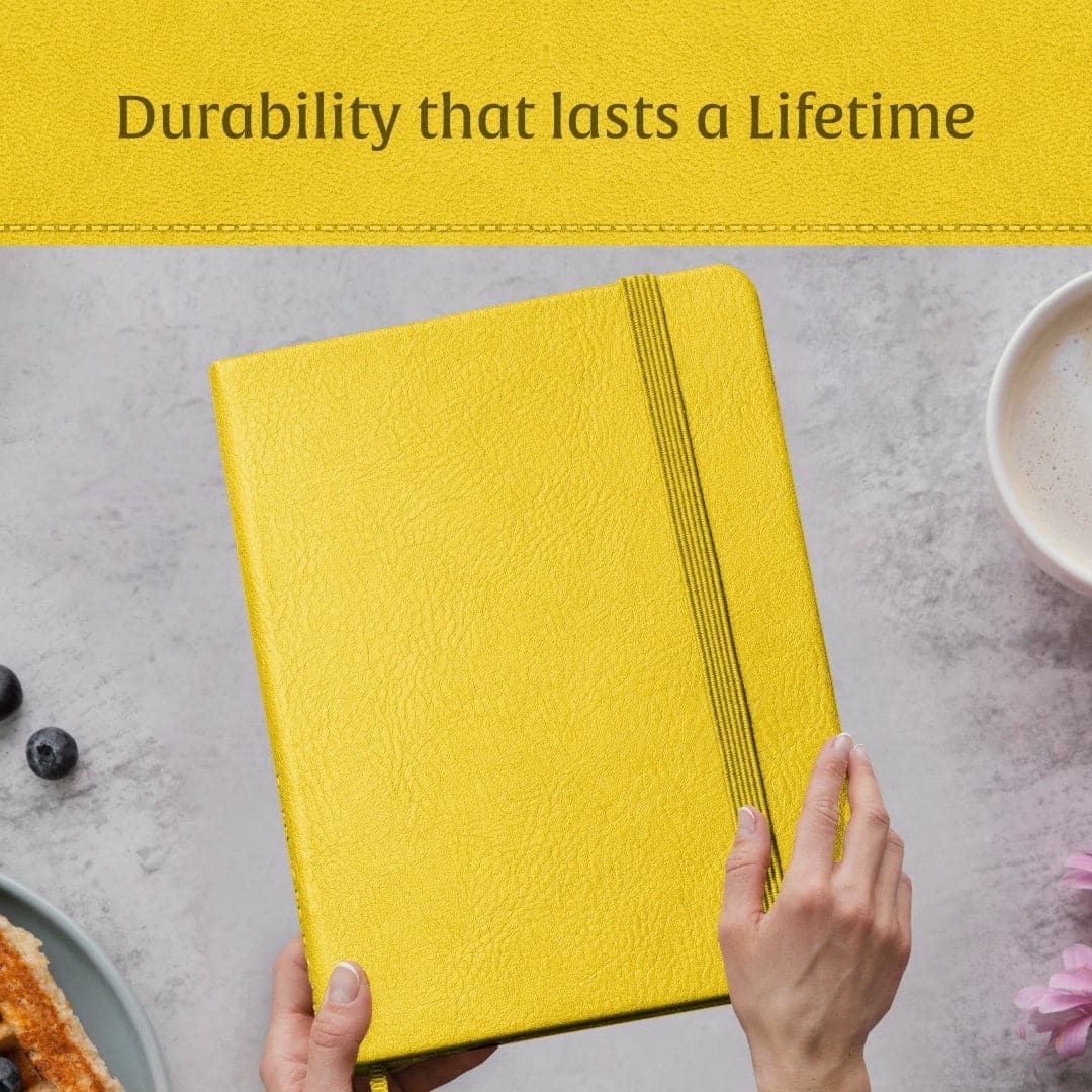 Cheery Sunshine Yellow A4 diary, with lines for organizing thoughts on even the cloudiest days.