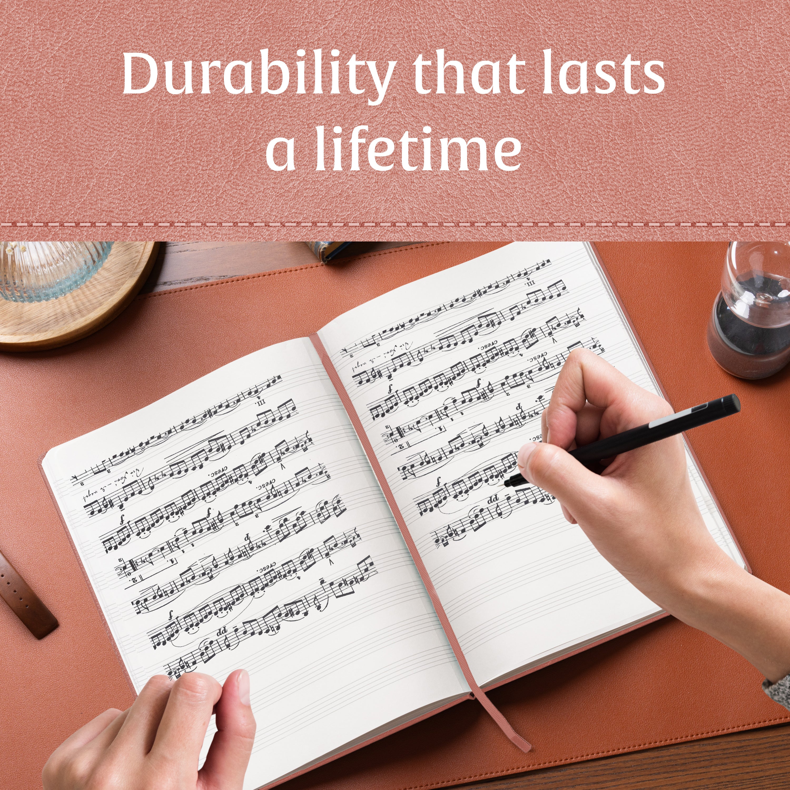 A4 Manuscript Notebook - Rose Wood