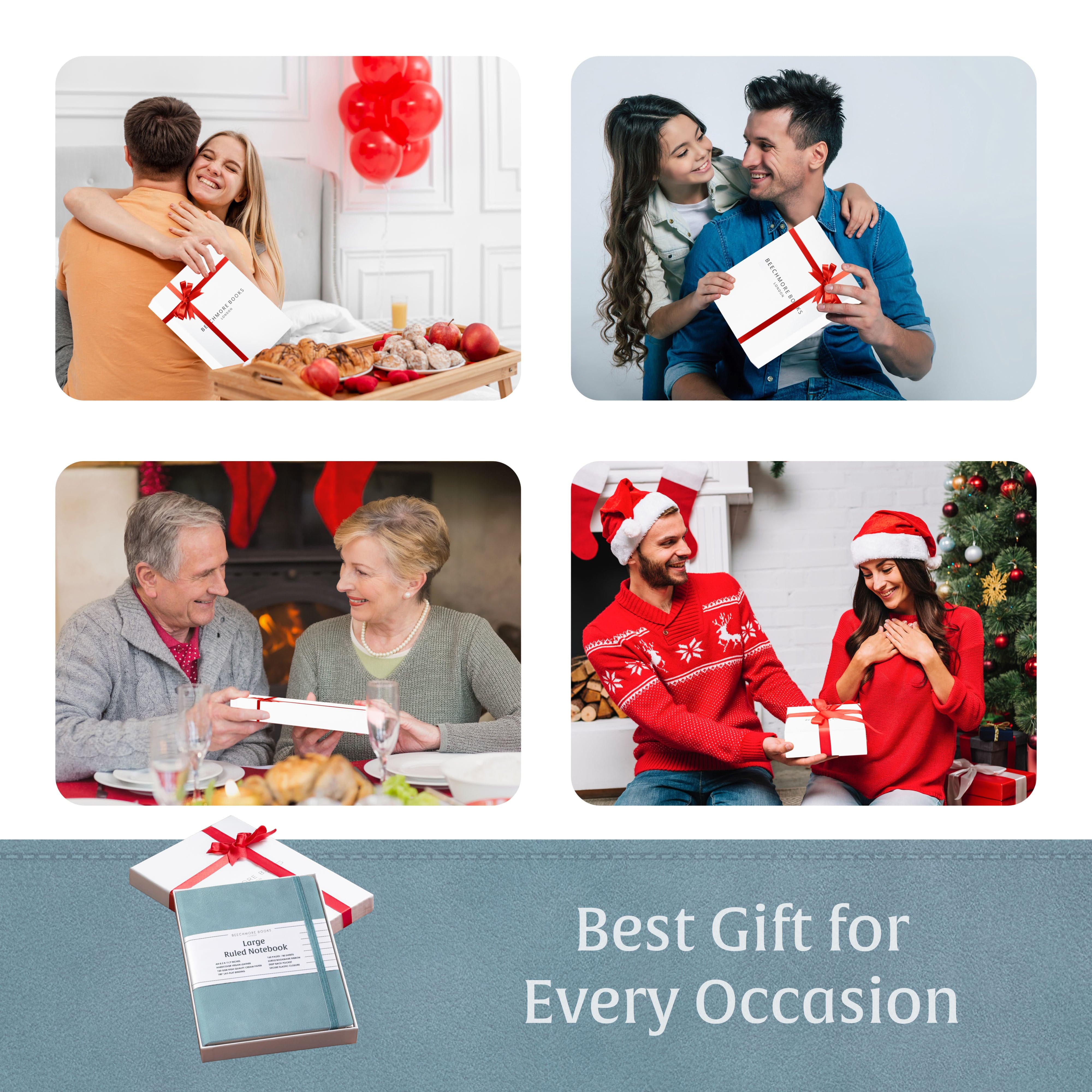 Experience the calmness of the Arctic Teal A4 Ruled Notebook from Beechmore, a perfect companion for both personal reflection and academic pursuit.