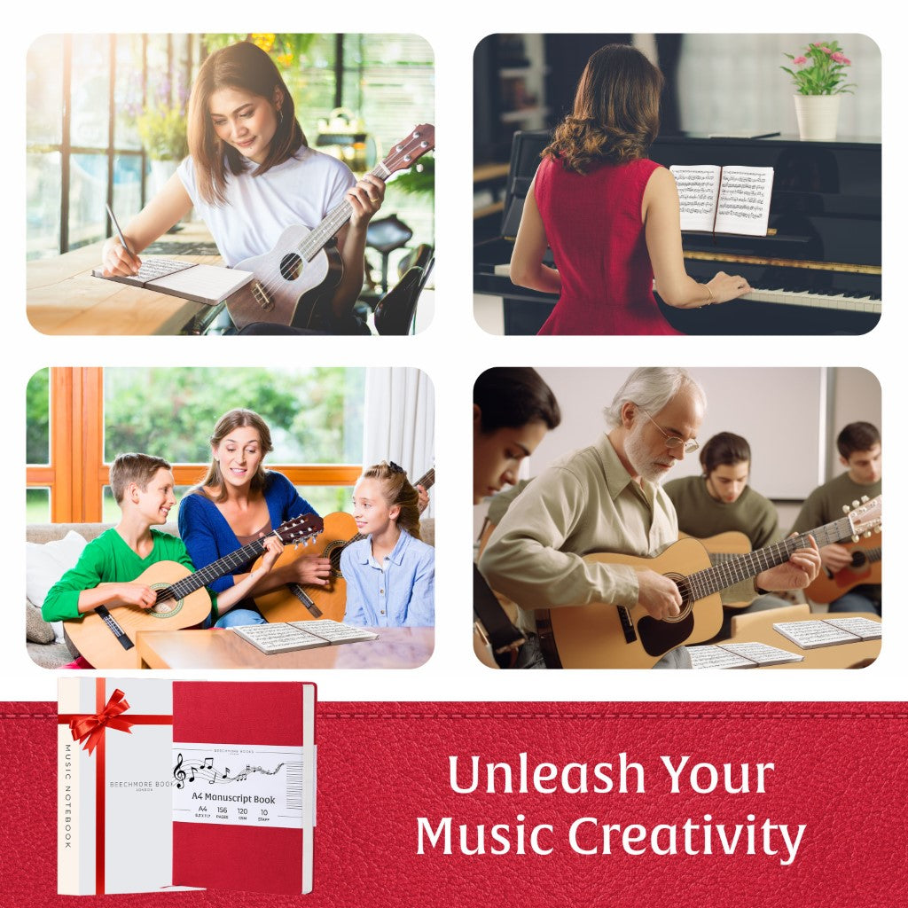 A4 Manuscript Notebook - Scarlet Red