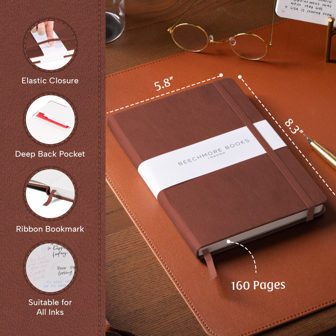 A5 Dotted Notebook - Chestnut Brown