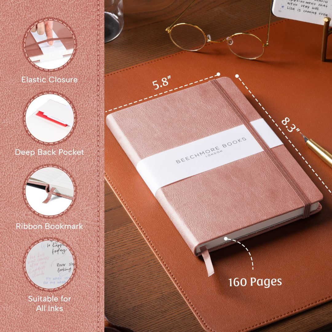 A5 Dotted Notebook - Rose Wood