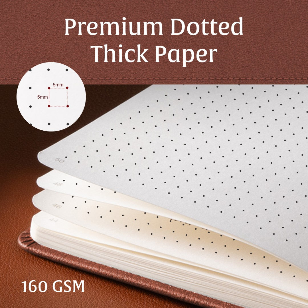 A5 Dotted Notebook - Chestnut Brown