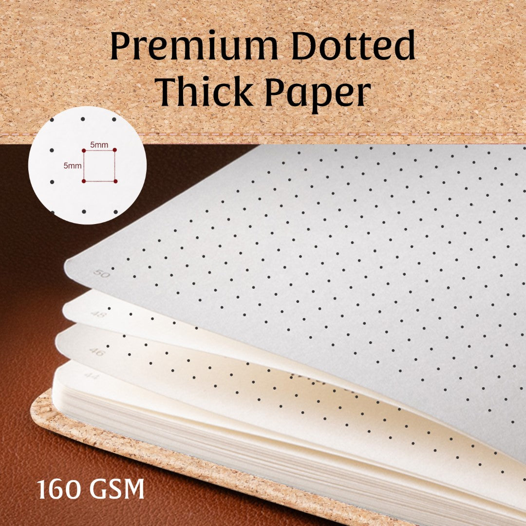 A5 Dotted Notebook - Beige Cork