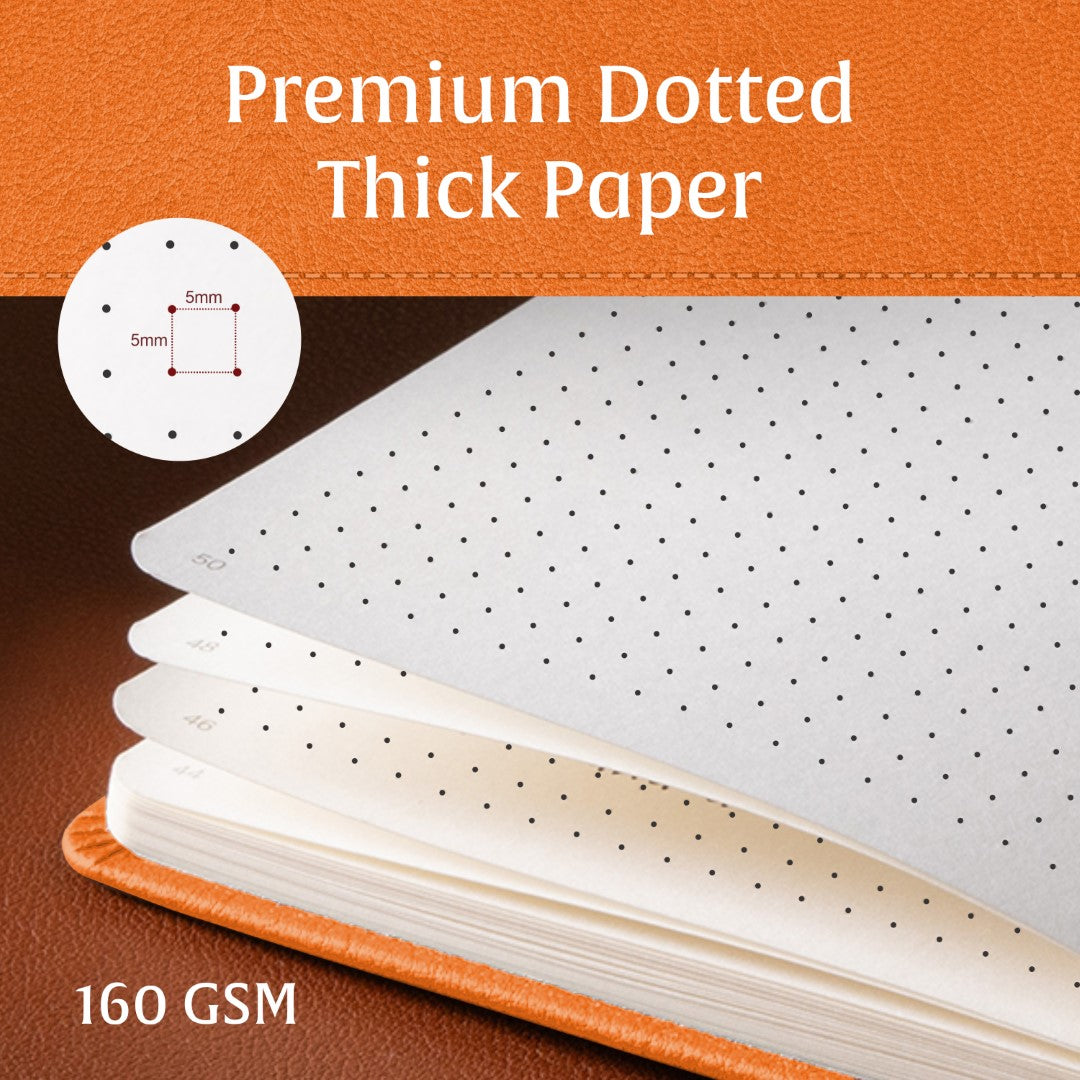 A5 Dotted Notebook - Monarch Orange