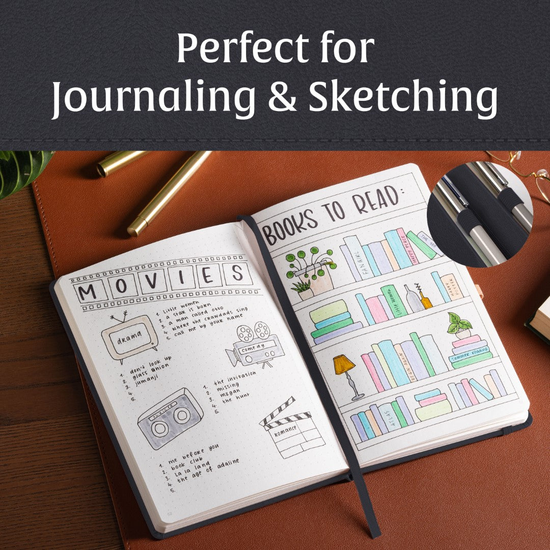 A5 Dotted Notebook - Charcoal Black