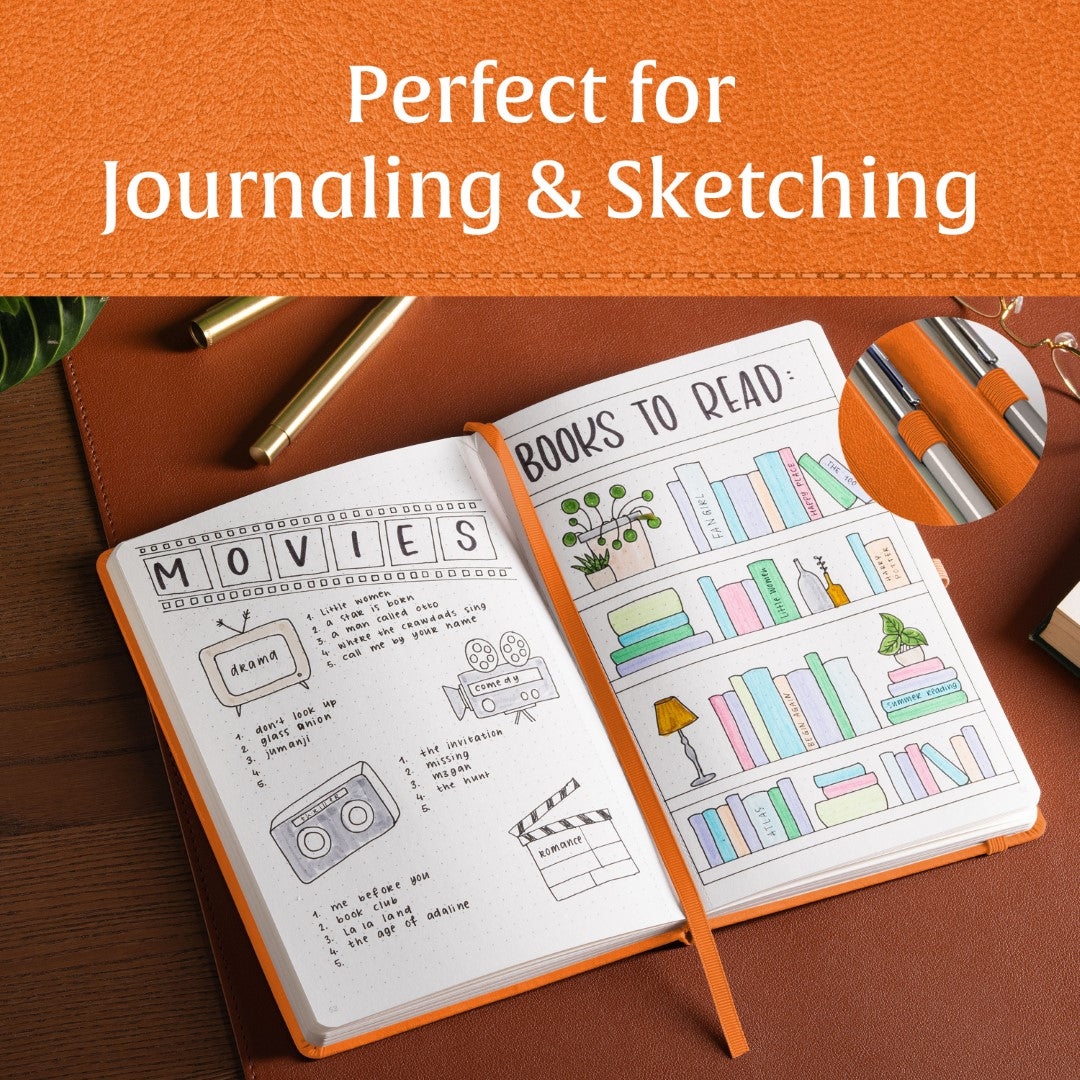 A5 Dotted Notebook - Monarch Orange