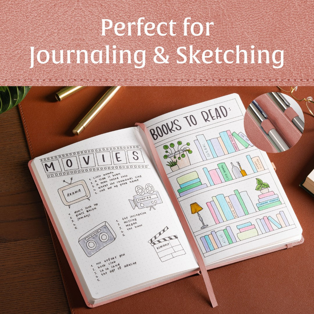 A5 Dotted Notebook - Rose Wood